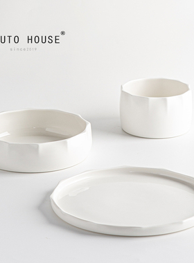 出口美国大牌外贸出口餐具陶瓷异形平盘家用创意酒店餐厅西餐盘
