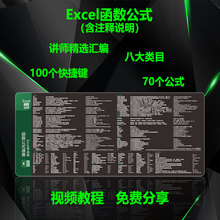 WPS办公office超大Excel函数公式PS CAD鼠标垫Word PPT快捷键大全