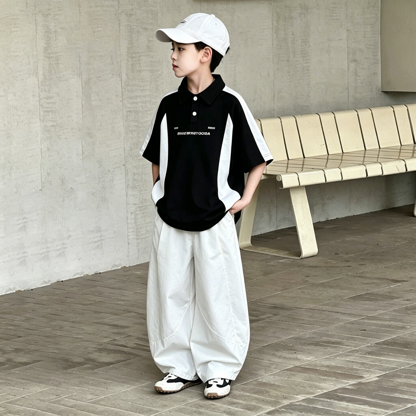男童夏季POLO衫弯刀裤套装