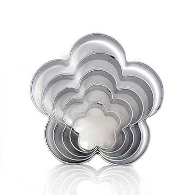 不锈钢饼干模具梅花凤梨酥曲奇蔬菜水果切模玻璃糖西点五瓣花模具