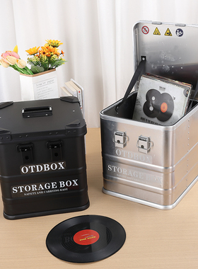 ALUBOX黑胶唱片收纳箱LP光盘影碟胶片铝合金手提箱保护盒存放防尘