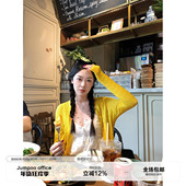 韩系绞花长袖 百搭防晒衫 针织开衫 草莓跳 女春季 修身 气质短款 毛衣