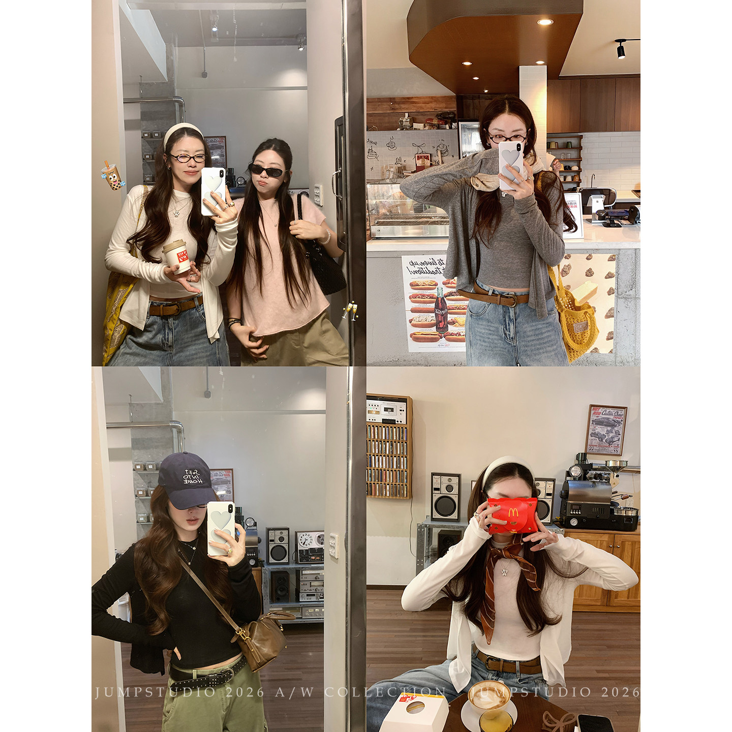 草莓跳 莱赛尔轻薄短款针织开衫女秋季修身显瘦百搭打底衫两件套