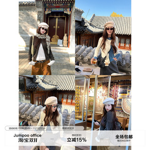 草莓跳 韩系甜美碎花圆领针织开衫女秋冬慵懒风叠穿百搭短款毛衣