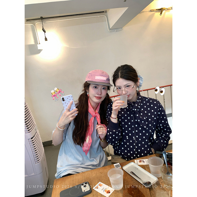 草莓跳 复古蝴蝶结波点拉链正肩卫衣女春夏修身显瘦百搭短款外套