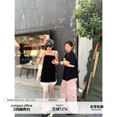 纯棉宽松百搭显瘦阔腿裤 草莓跳 女夏季 直筒牛仔裤 粉色多口袋工装