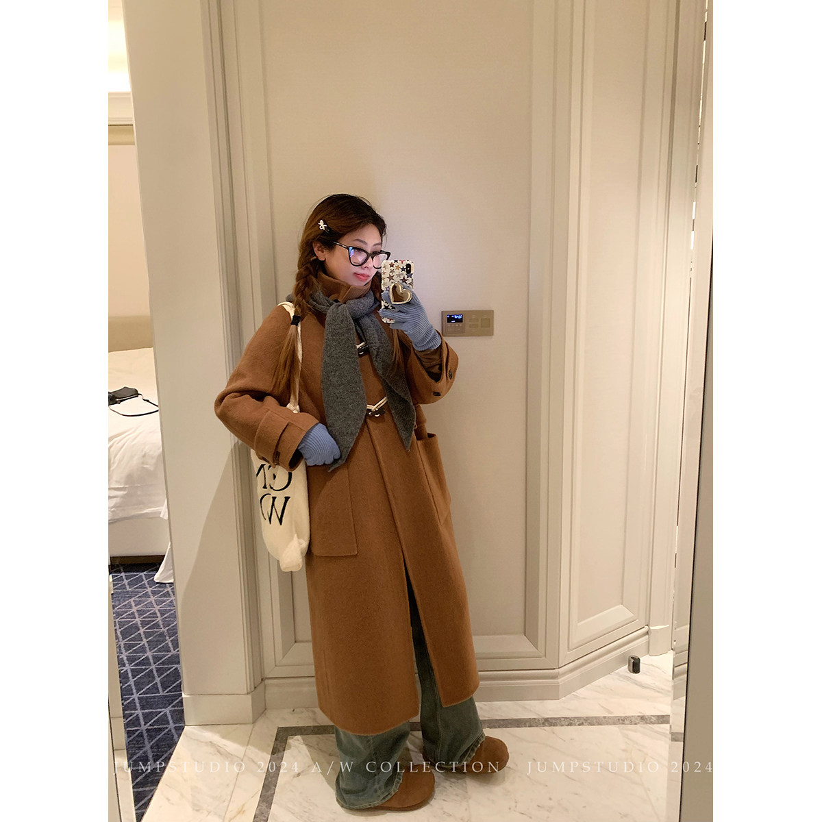 草莓跳 复古牛角扣长款立领羊毛呢子大衣女冬季宽松休闲毛呢外套,女装/女士精品,毛呢外套,淘宝优惠券,粉丝福利购,淘宝优惠卷