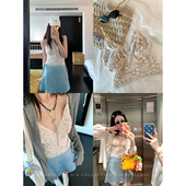 草莓跳法式 性感重工双层内衬吊带背心女夏季 显瘦百搭美背蕾丝上衣