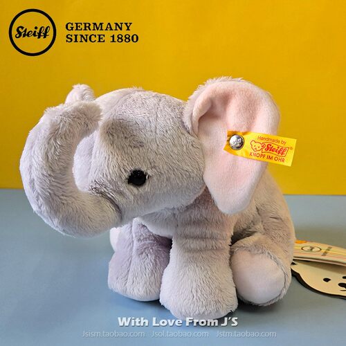 德国Steiff Benny elephant小象毛绒安抚玩偶 史戴芙仿真动物公仔