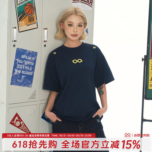 BIPOLAR绣花无限环短袖T恤