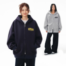 男潮牌新款 休闲百搭宽松帽衫 秋 卫衣秋季 BIPOLAR立体绣断开字开衫