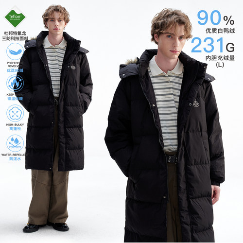 BIPOLAR特氟龙三防长款羽绒服