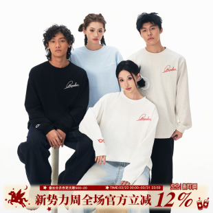 BIPOLAR手写LOGO长袖 高街圆领上衣 简约T恤国潮宽松情侣街头美式