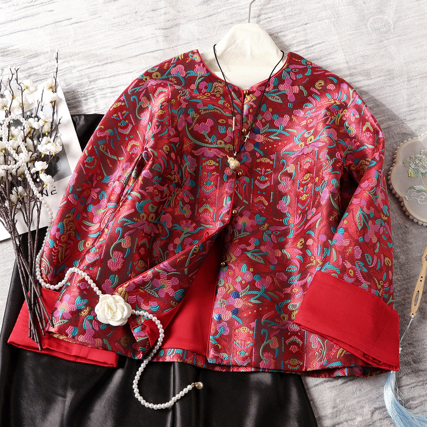 2026南油轻奢重磅真丝云锦外套新年战袍太好看喽贼显白