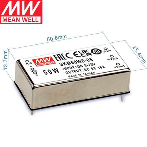 明纬 SKM50W8-03/05/12/15 隔离稳压型模块式 DC-DC 转换器