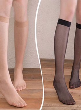 中筒夏季袜子女韩版半截腿袜超薄细腻中筒丝袜水晶丝透肤