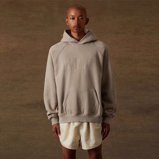 22FW植绒压花字母加绒连帽衫 GOD FOG 卫衣 ESSENTIALS FEAR