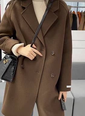 清仓捡漏双面羊毛呢大衣女短款秋冬新款小个赫本风韩版宽松外套