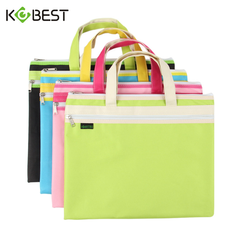 韩版小清新牛津帆布手提文件袋A4男女学生资料袋防水拉链袋补课包