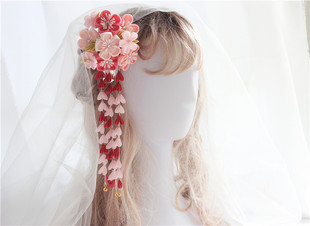 『花之祭』つまみ细工手工日本细工花发夹和风花簪浴衣和服花嫁