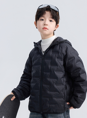 男童冬装轻薄羽绒服2025新款中大童保暖外套男孩校服神器羽绒内胆