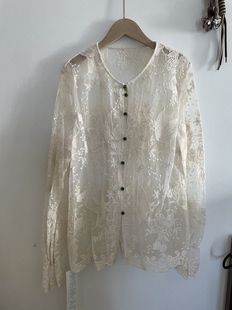 女款 国风显瘦半透蕾丝衬衫 需打底 休闲百搭新中式 2025早秋新款