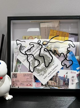 透明复古Adventure ArchiveBox旅行手工冒险地图框纪念收纳盒