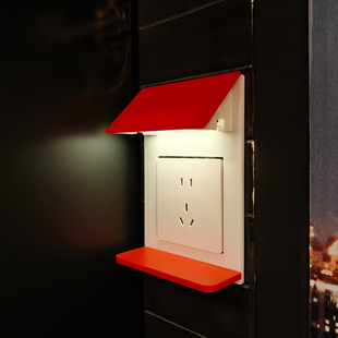 可爱小房子86面板开关贴边框装饰贴充电款感应发光立体开关贴墙贴