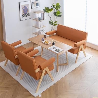 咖啡厅桌椅组合奶茶店书吧沙发卡座茶楼餐厅休闲区商用洽谈接待