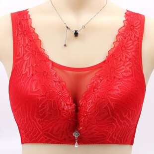 本命年大红内衣小胸聚拢显大亲肤文胸2cm中厚杯无钢圈防下垂胸罩