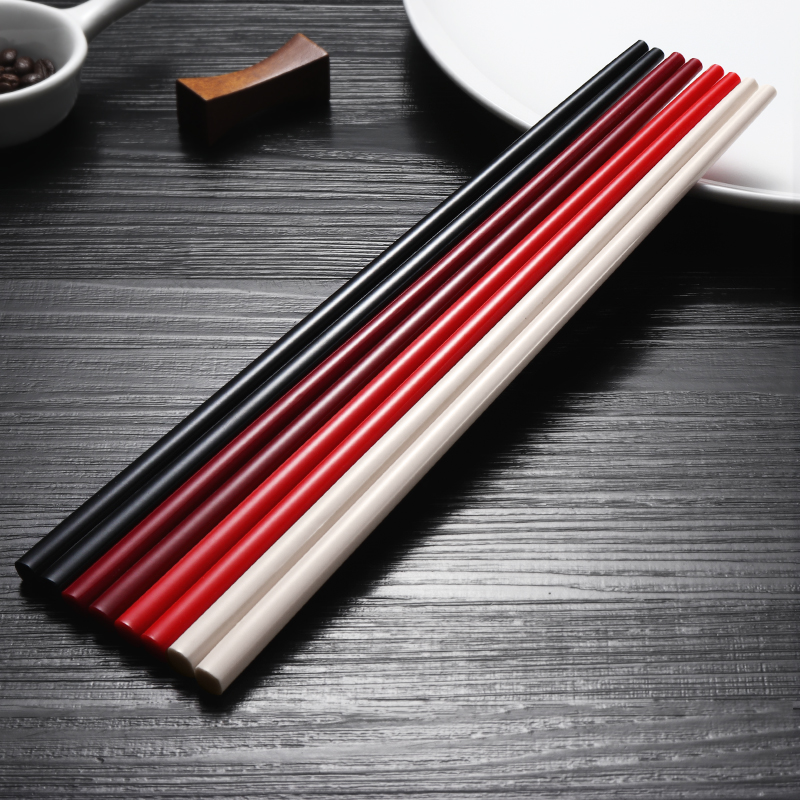塑料密胺加长黑色商用餐厅筷子