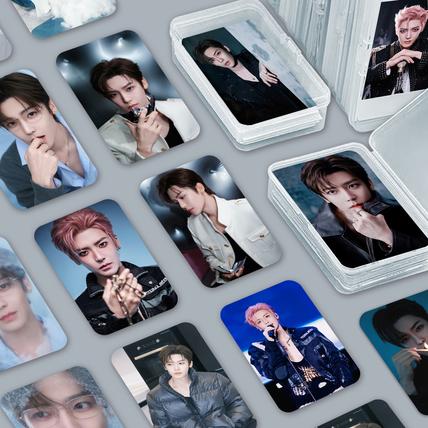 新款侯明昊剧照周边盒装55张小卡