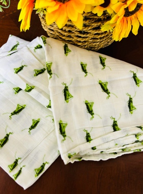 M632 白色蟋蟀棉纱毯120*120cm