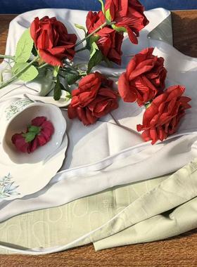 DZ405 【玫瑰贡缎棉】绿色枕套48*74CM一对