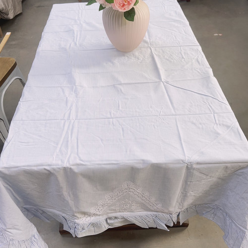 Q320 蓝色条纹长方桌布130*200