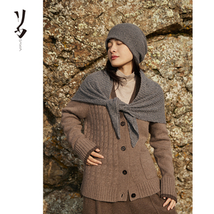 御寒小物特殊纱针织包头帽三角巾围巾 幻 搭配 Say