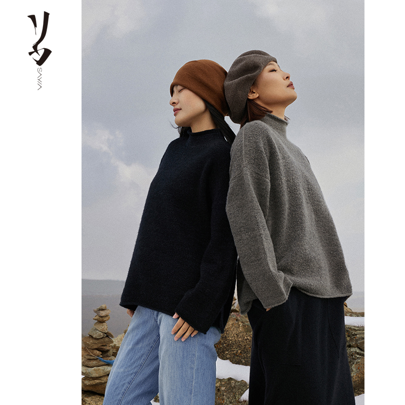 Say Ya【幻】 荞麦花开 穗针加密特殊纱廓形套头上衣 质感/保暖