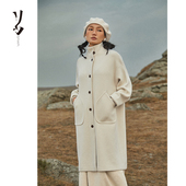 挺括 Say 显瘦 黑白简兮 重磅纯色中长立领大衣 幻