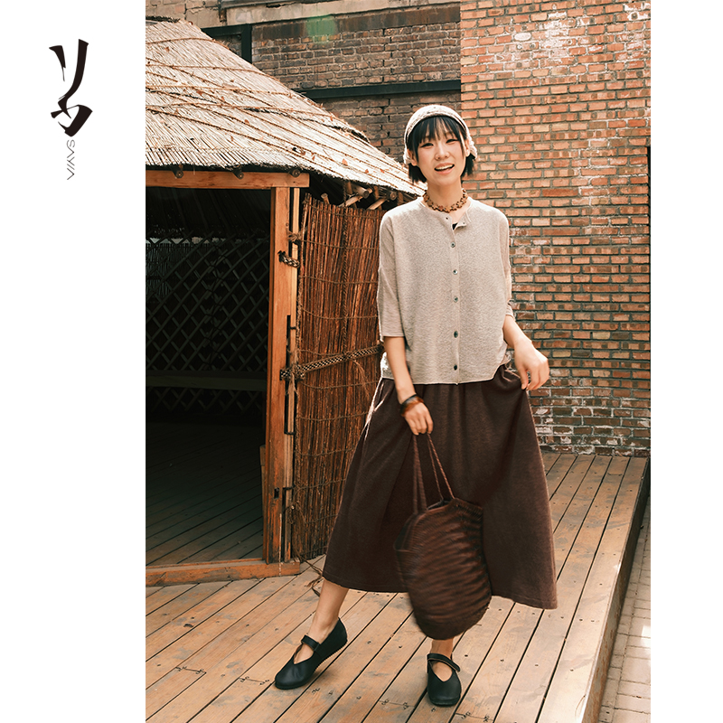 夏季沙爽旧感混纺开衫