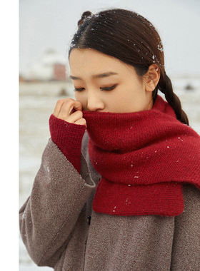 Say Ya【幻】寻春 保暖双层针织羊绒小围巾 文艺/氛围