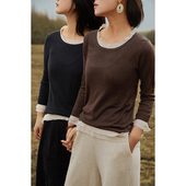 Say Ya 宽松 手工印彩真丝领精纺羊绒套头衫 卓 檀香染