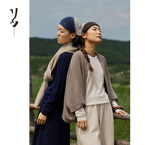 多用叠层羊绒披肩空调房围巾简约