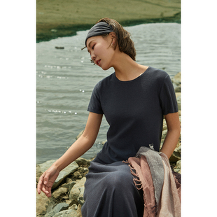 清风闲月 然 清凉真丝羊绒正肩半袖 纯色 Say 简约