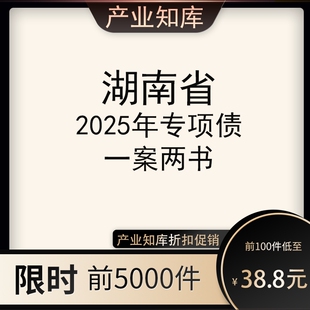 2025年湖南省专项债一案两书(包全年更新)