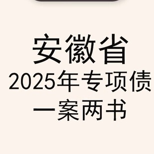 2025年安徽省专项债一案两书(包全年更新)