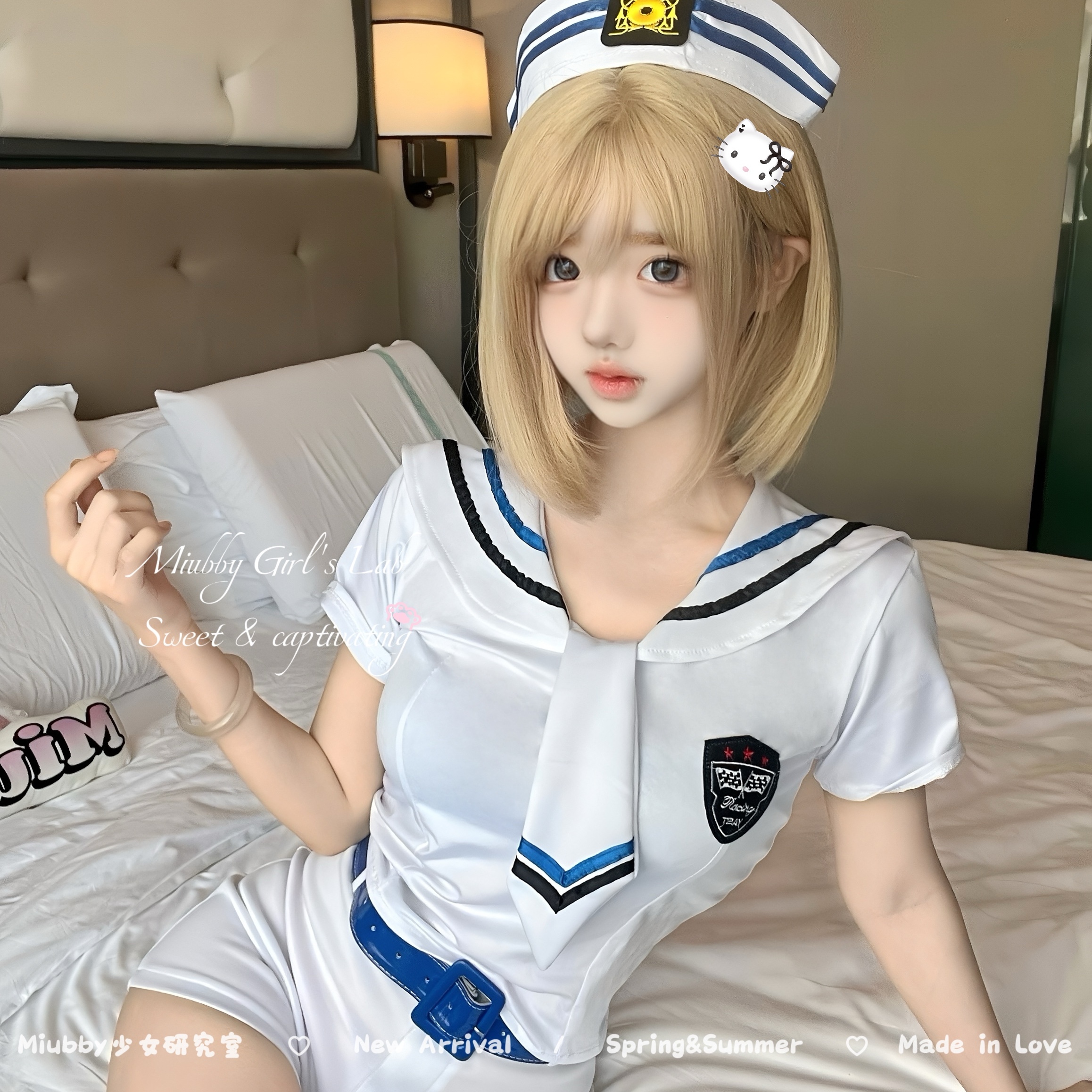 Miubby「海派甜心」纯欲辣妹清纯海军学院风包臀裤jk水手制服套装