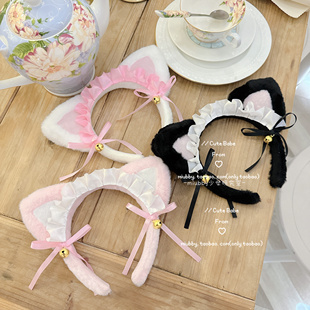 Miubby「猫猫女仆」原创日系手作KC猫耳发箍lolita铃铛毛绒头饰