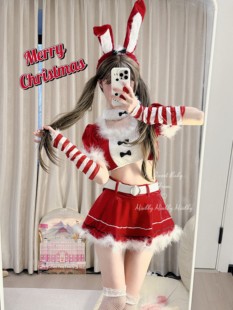 Miubby「雪国玉兔」纯欲风兔女郎圣诞战袍新年cos跨年战袍女仆装