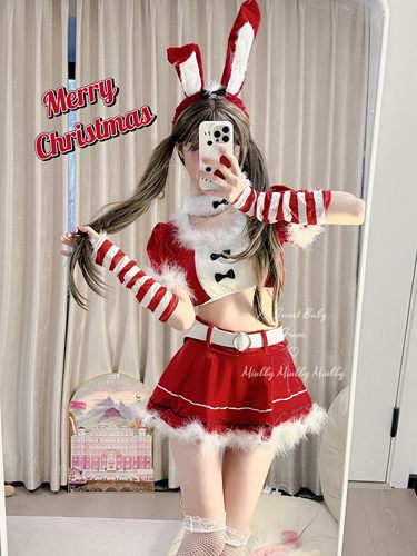 Miubby「雪国玉兔」纯欲风兔女郎圣诞战袍新年cos跨年战袍女仆装