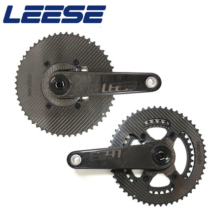 LEESE 公路自行车碳纤维牙盘 双盘BCD110轻量版碳纤维复合齿牙盘